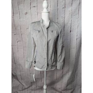 Roberto Ricci Design Metal Spring Field Crinkle Silver Women's Jacket size 42 fi